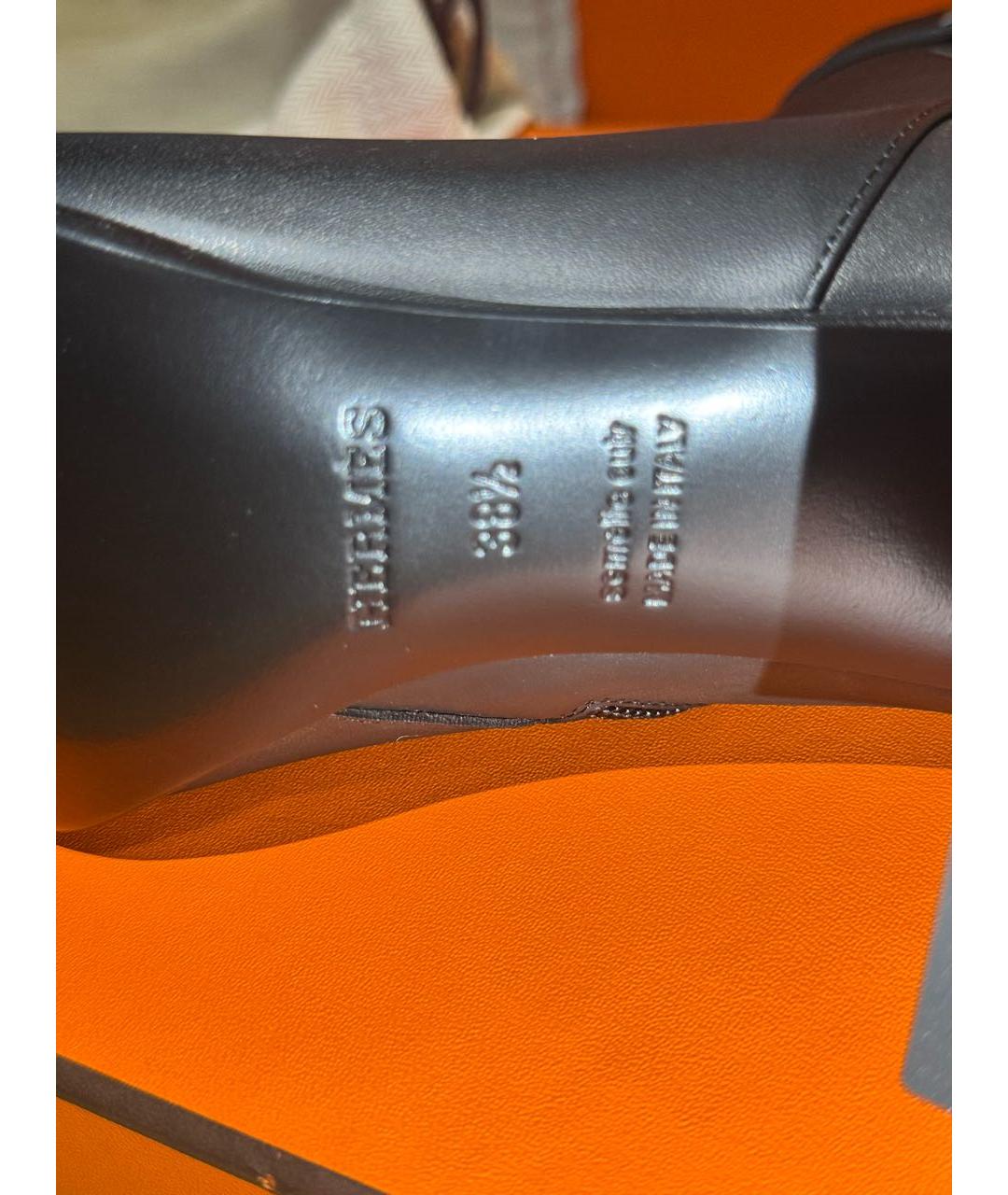 HERMES Черные кожаные ботинки, фото 6