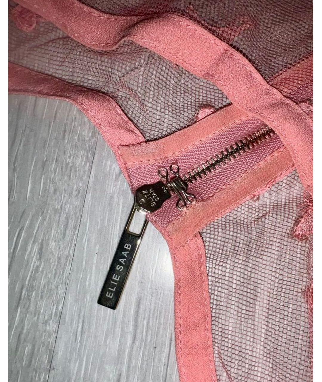 ELIE SAAB Коралловое кружевное вечернее платье, фото 5