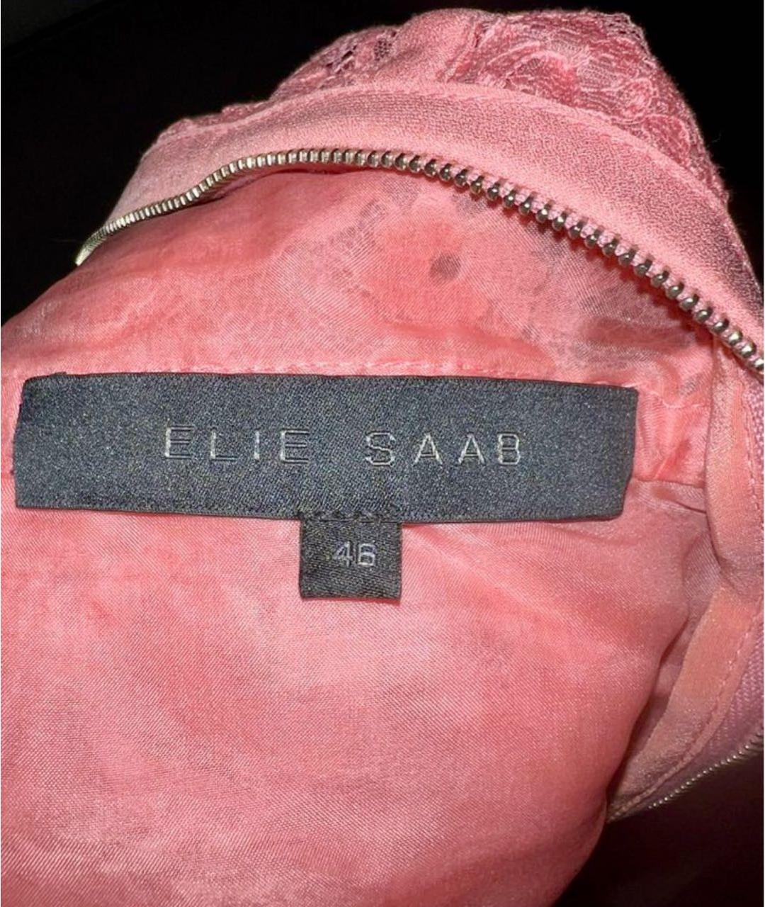 ELIE SAAB Коралловое кружевное вечернее платье, фото 6