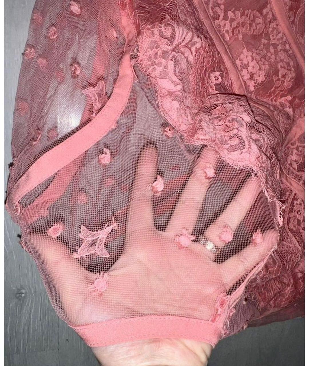 ELIE SAAB Коралловое кружевное вечернее платье, фото 4