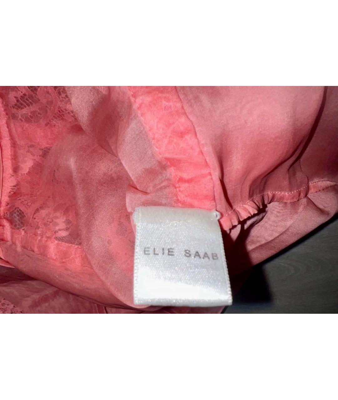 ELIE SAAB Коралловое кружевное вечернее платье, фото 8