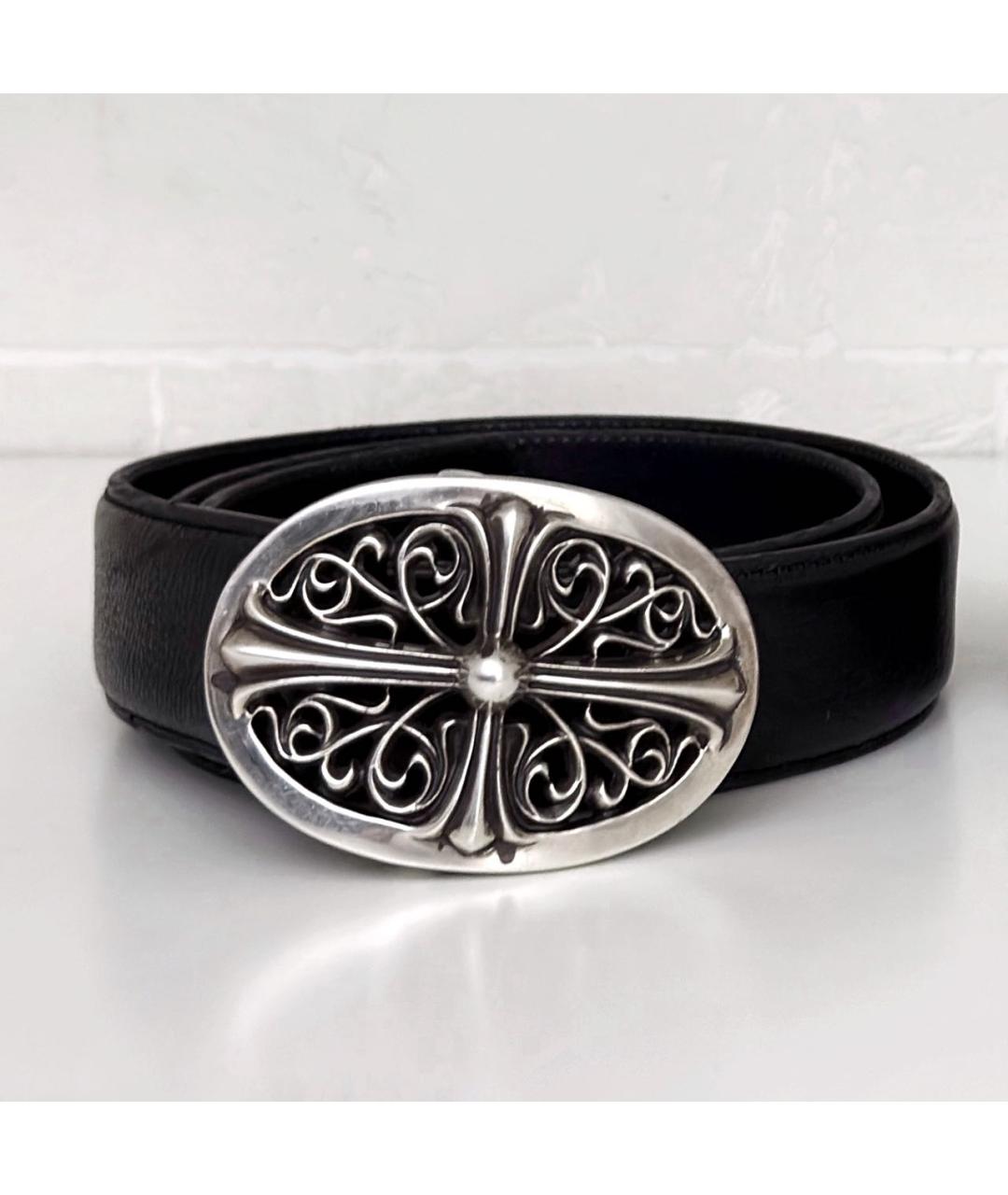 CHROME HEARTS Черный кожаный ремень, фото 6