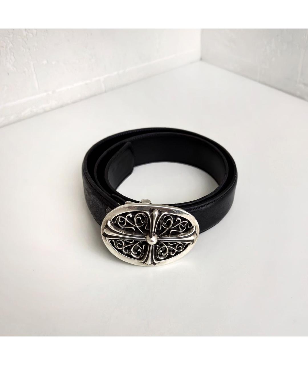 CHROME HEARTS Черный кожаный ремень, фото 2