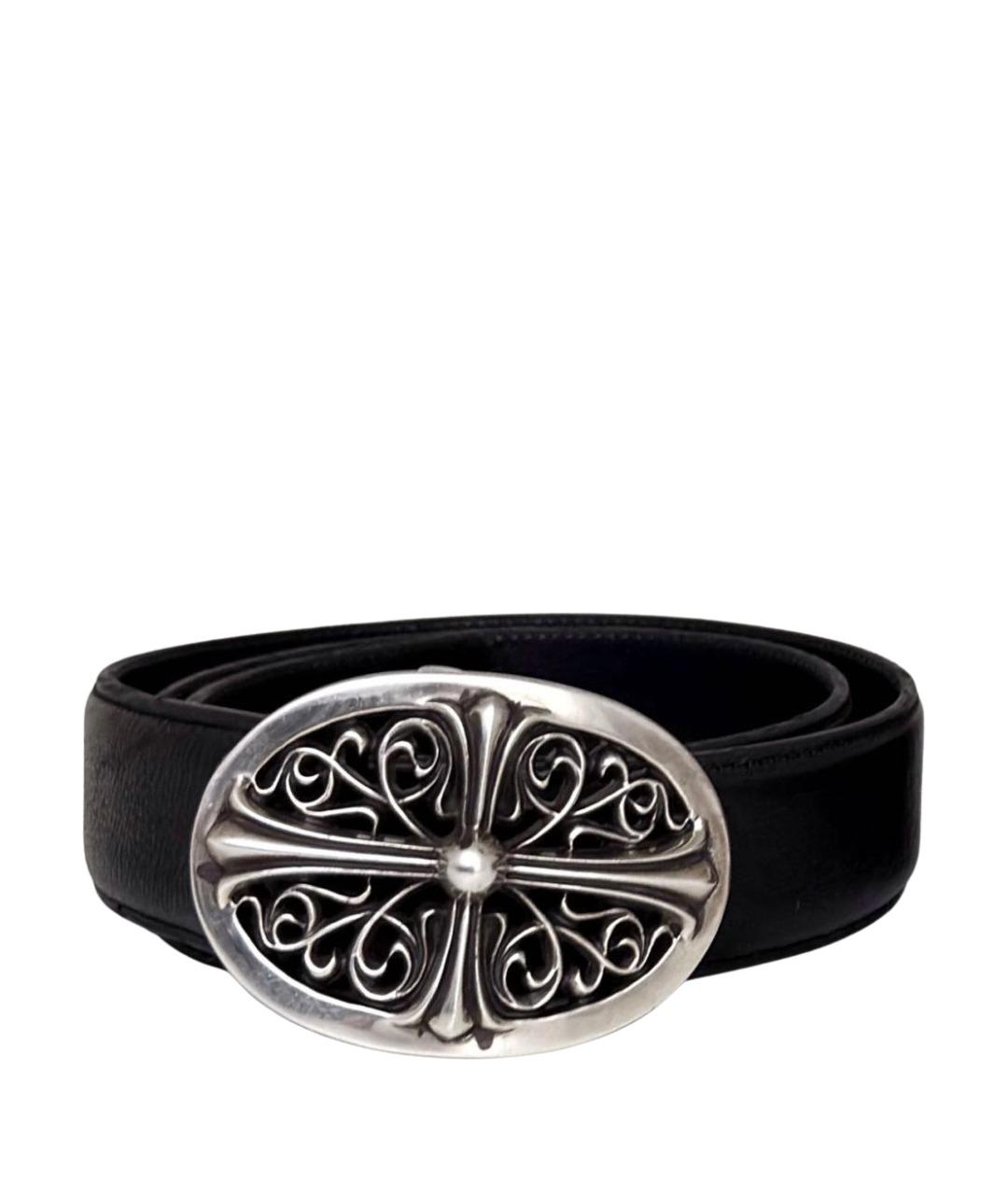 CHROME HEARTS Черный кожаный ремень, фото 1