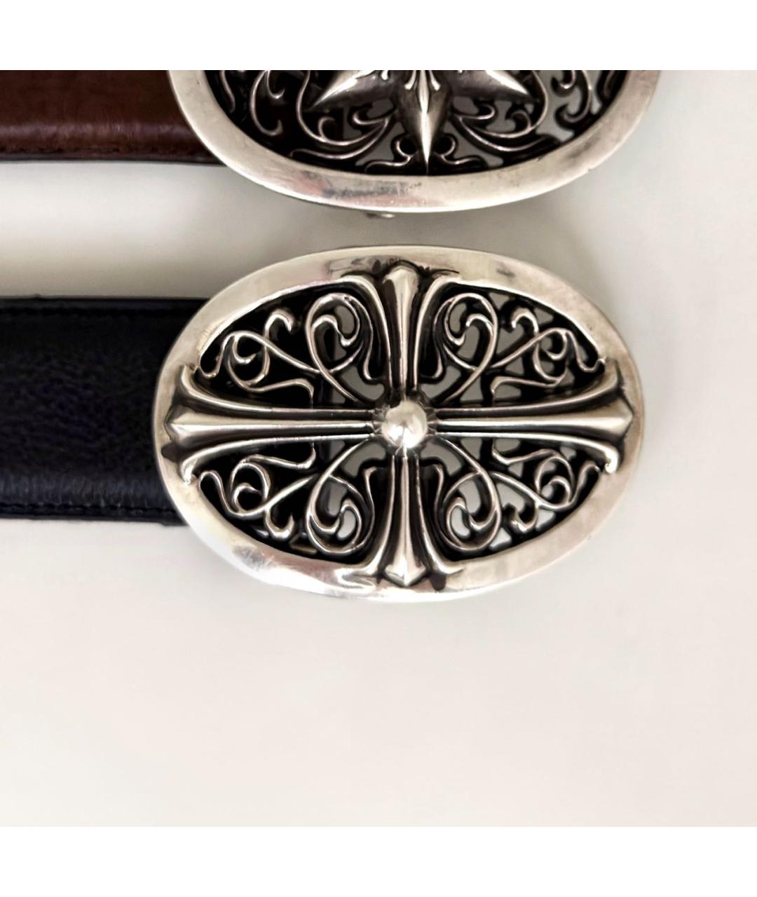 CHROME HEARTS Черный кожаный ремень, фото 3