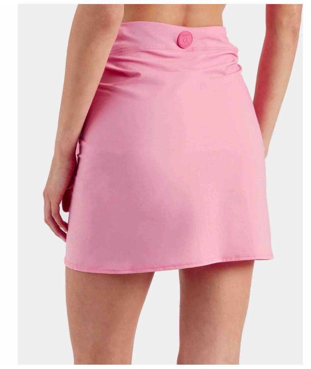 HUNZA G Розовая юбка мини, фото 3