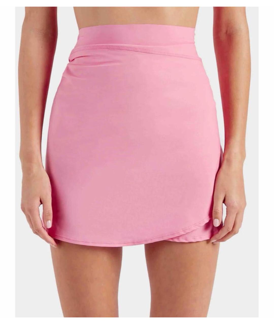 HUNZA G Розовая юбка мини, фото 4