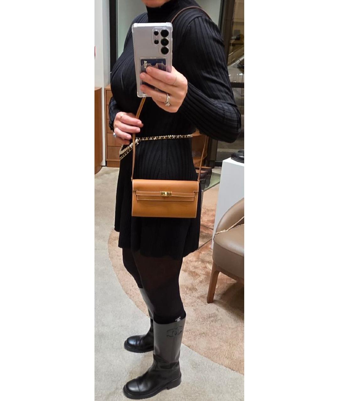 HERMES Коричневая кожаная сумка через плечо, фото 3