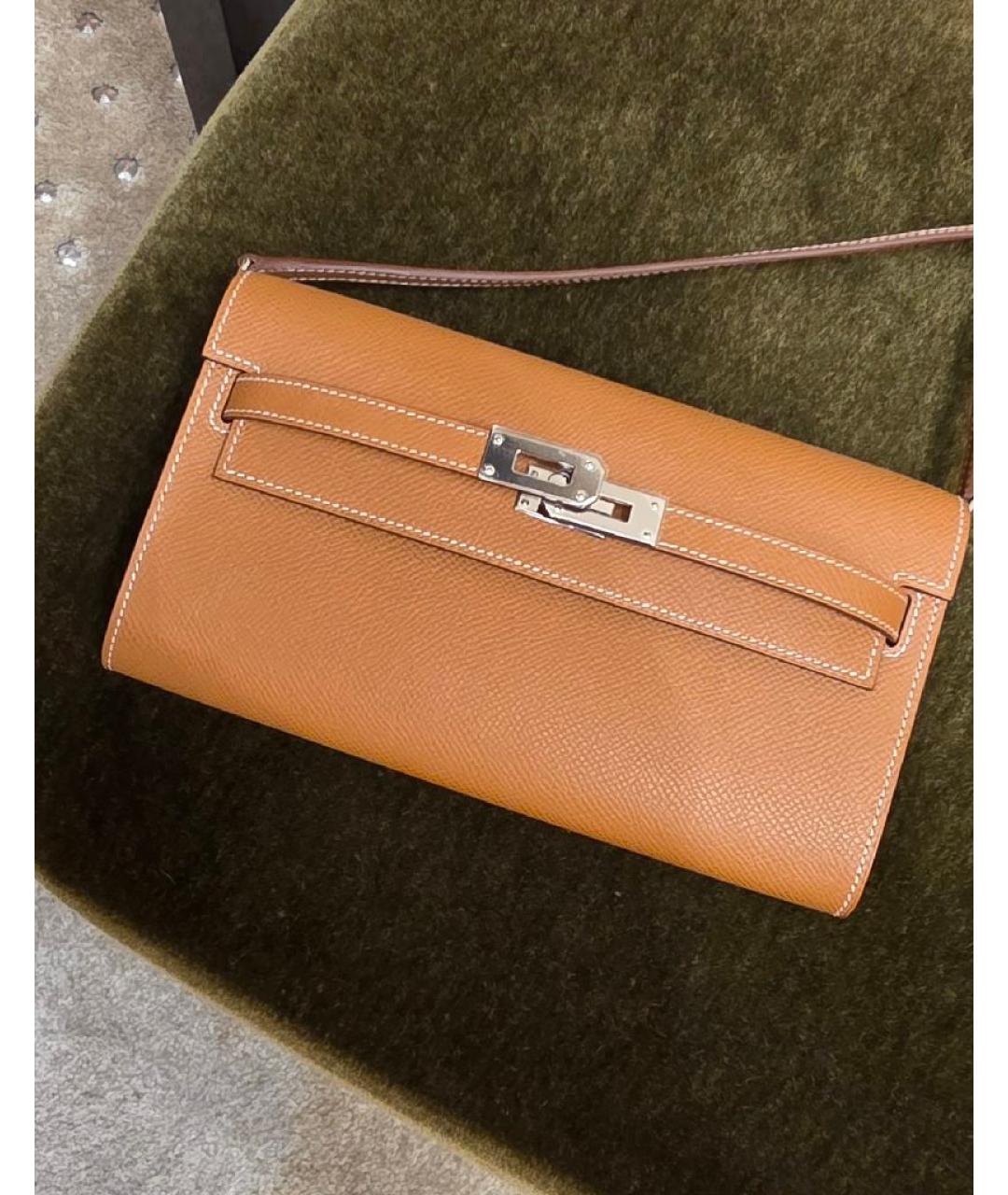 HERMES Коричневая кожаная сумка через плечо, фото 4