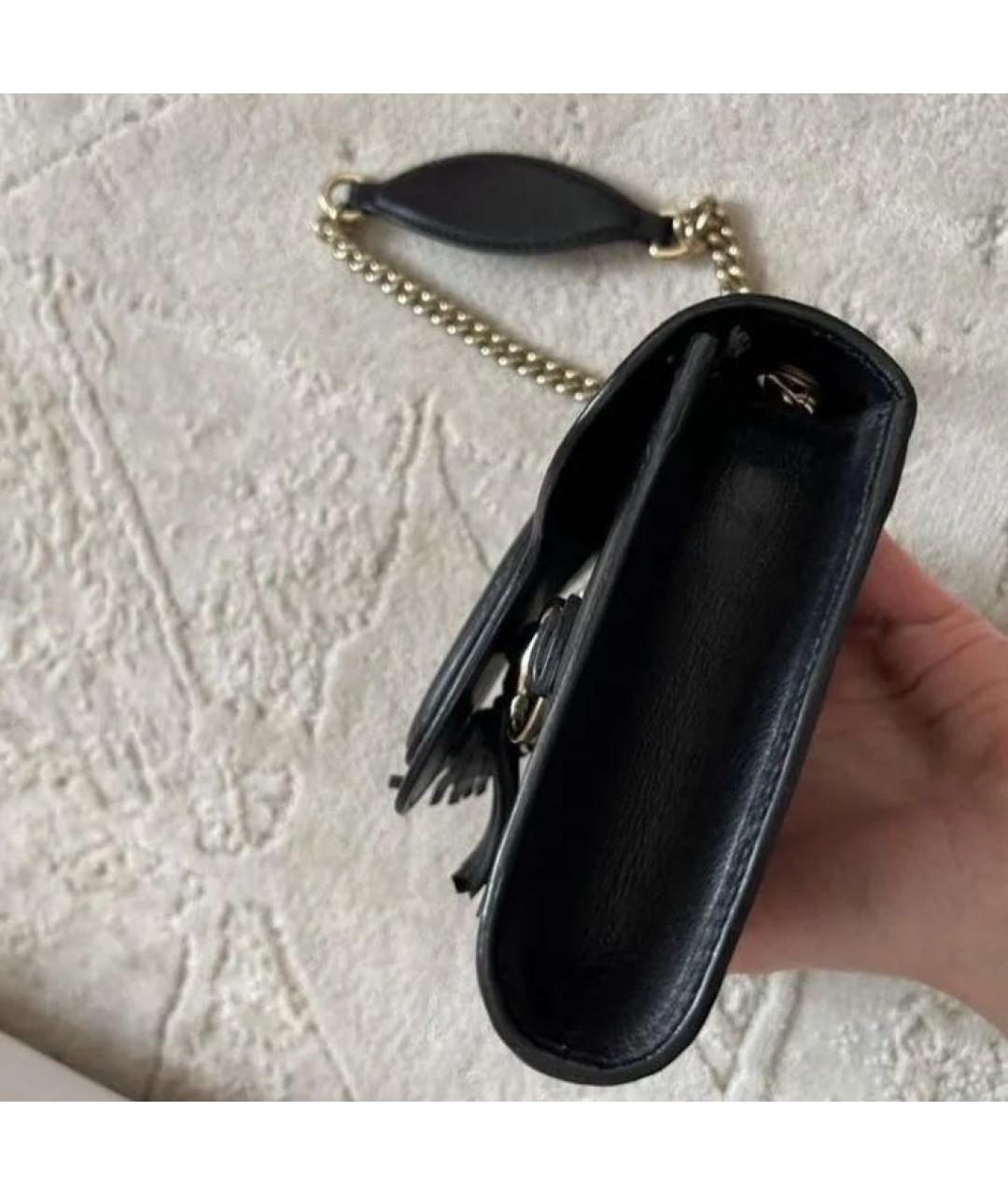 GUCCI Черная кожаная сумка через плечо, фото 3