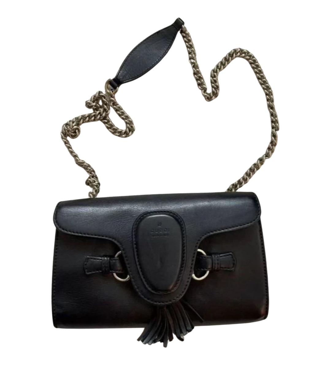 GUCCI Черная кожаная сумка через плечо, фото 1