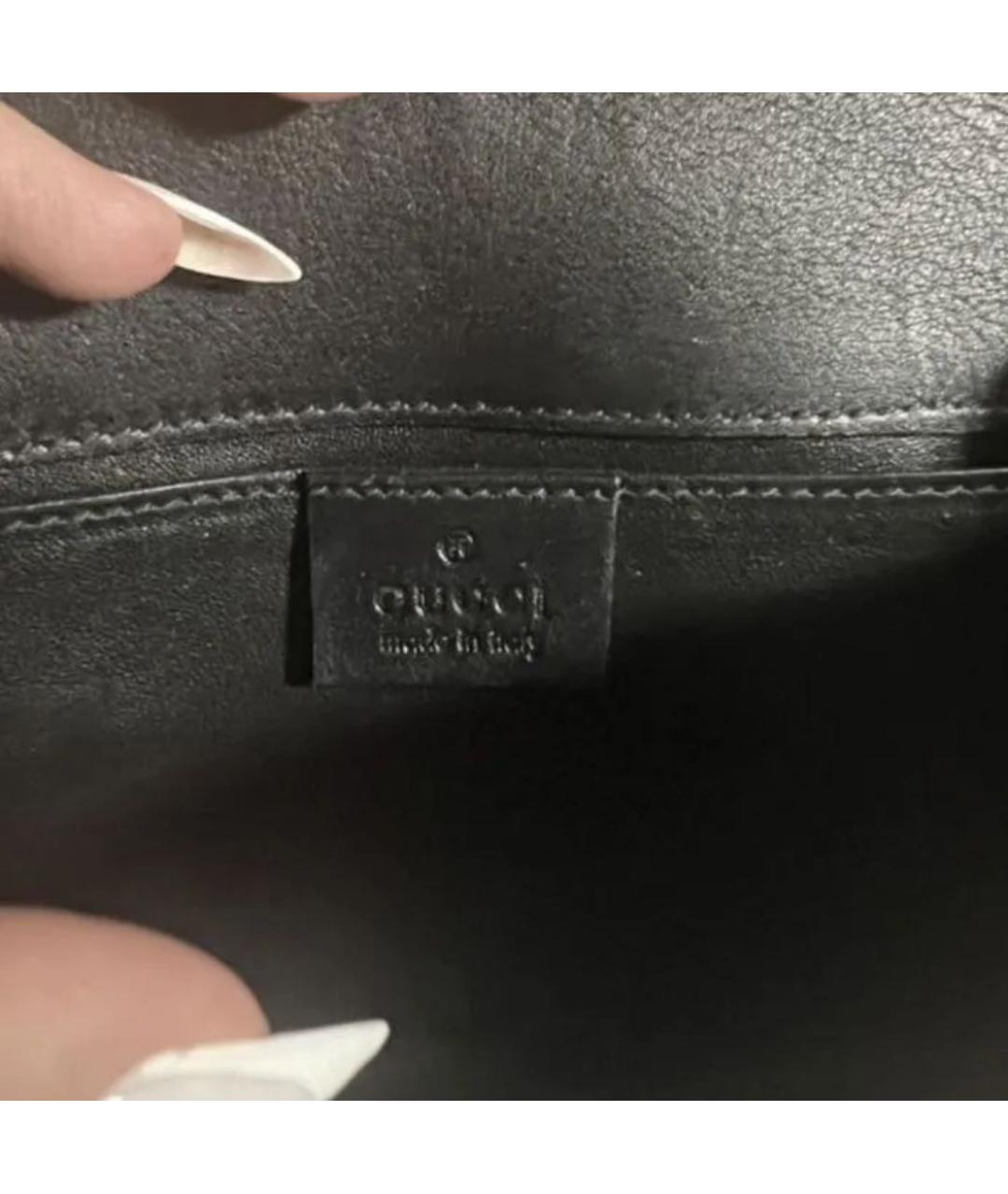 GUCCI Черная кожаная сумка через плечо, фото 4