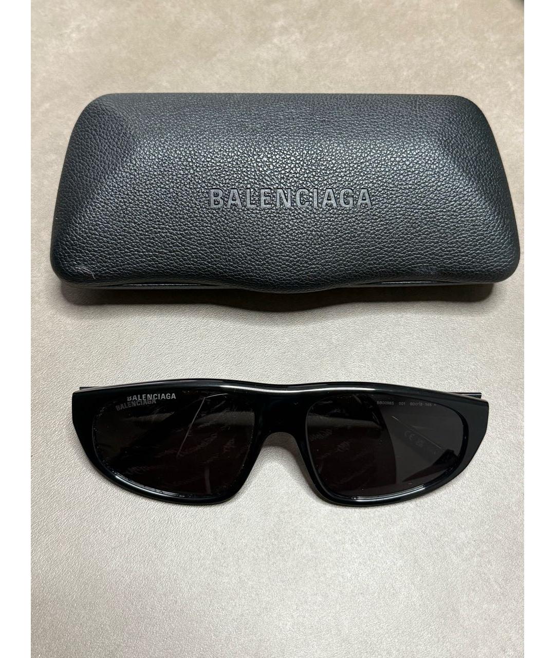 BALENCIAGA Черные пластиковые солнцезащитные очки, фото 2