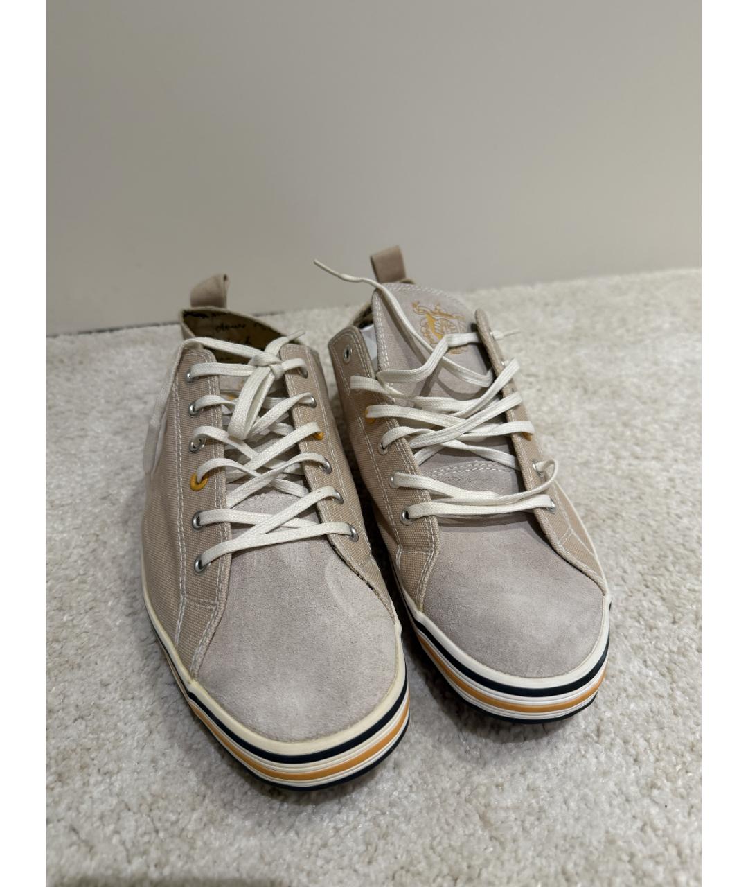 PAUL SMITH Бежевые текстильные низкие кроссовки / кеды, фото 2