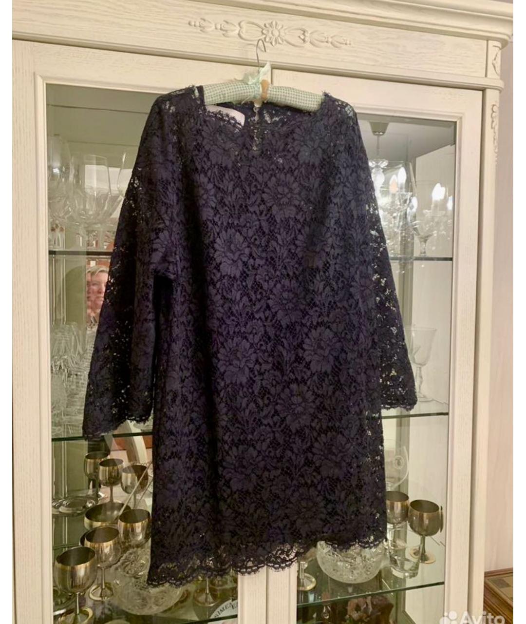 VALENTINO Черное кружевное коктейльное платье, фото 8
