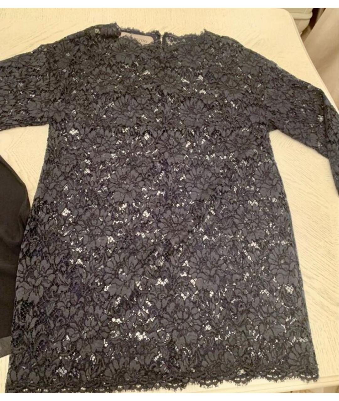 VALENTINO Черное кружевное коктейльное платье, фото 3