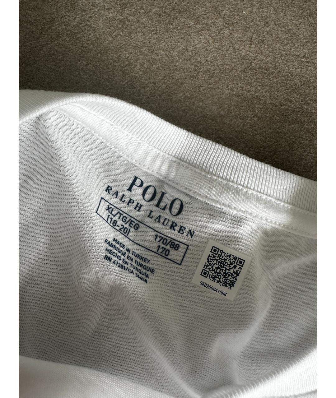 POLO RALPH LAUREN Белая хлопковая детская футболка, фото 3