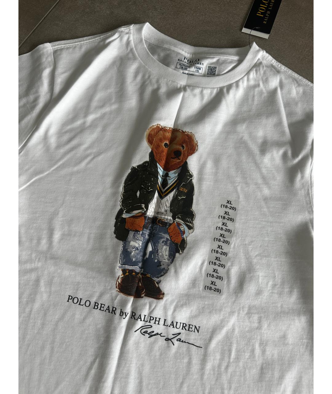 POLO RALPH LAUREN Белая хлопковая детская футболка, фото 2