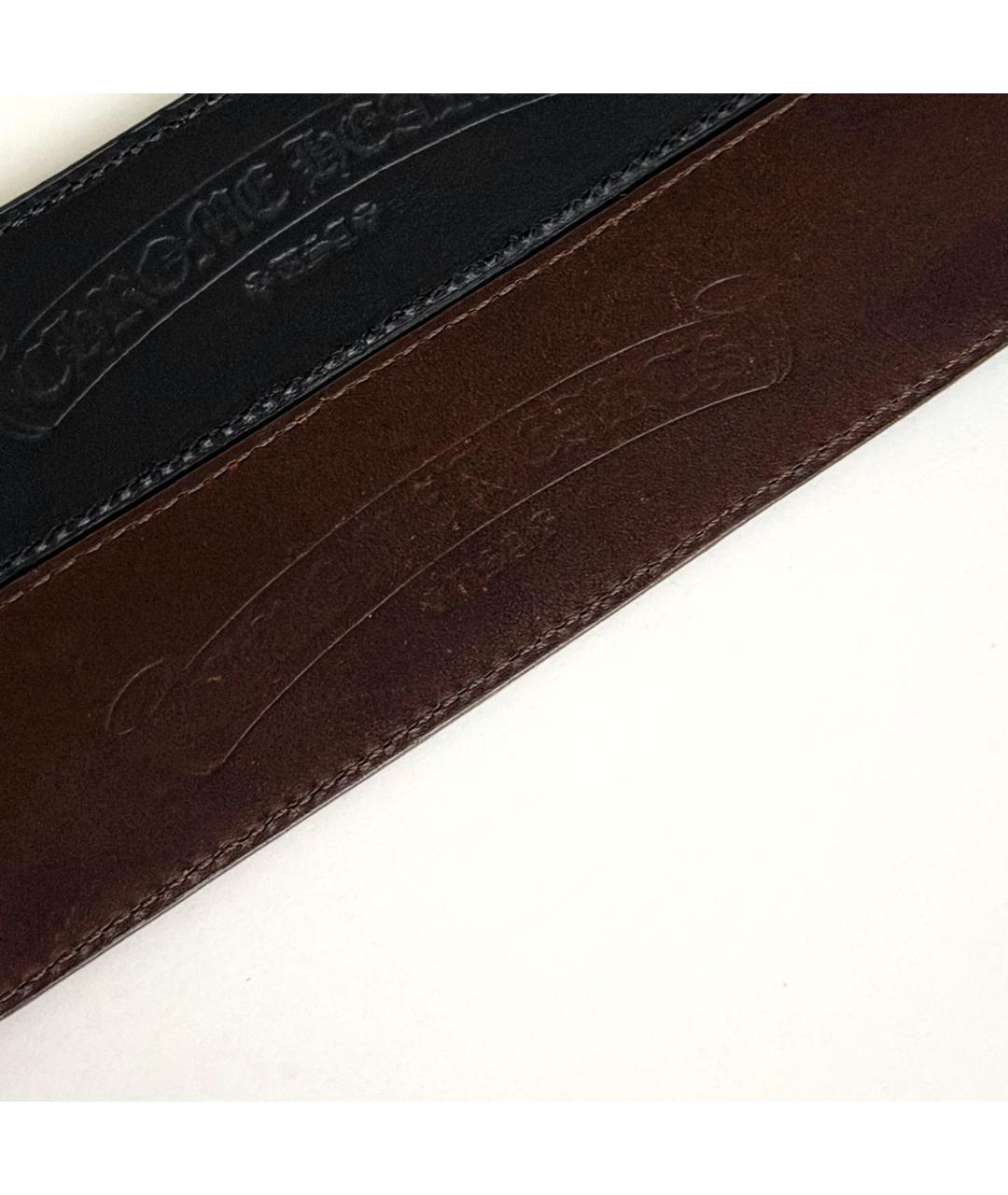 CHROME HEARTS Коричневый кожаный ремень, фото 4