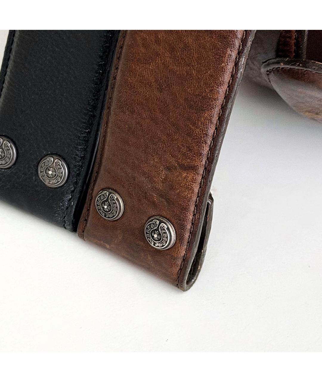 CHROME HEARTS Коричневый кожаный ремень, фото 3