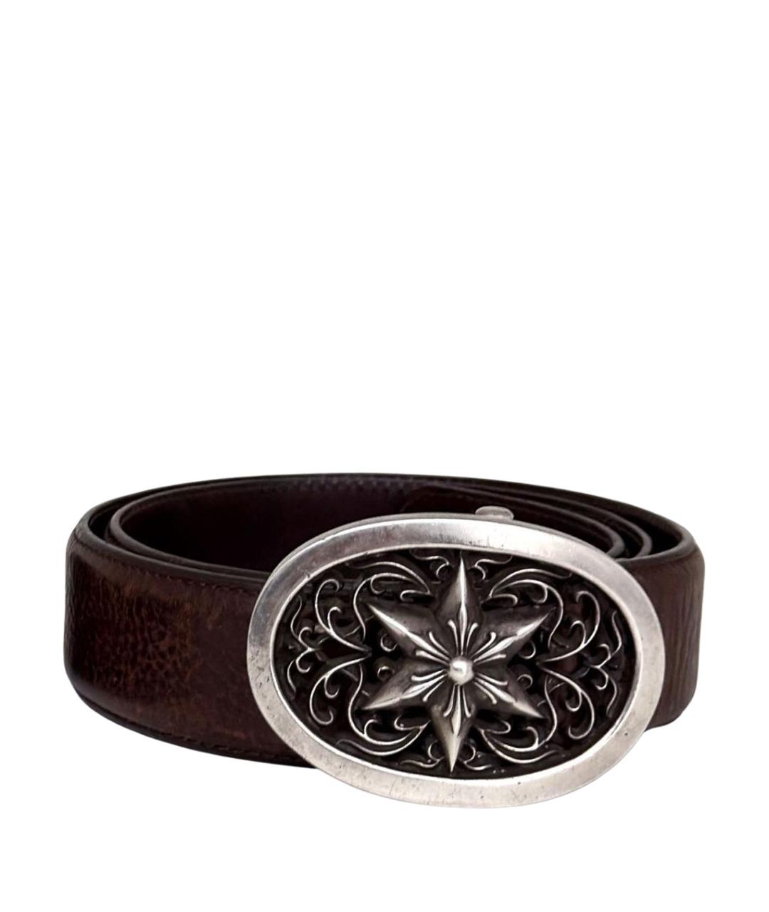 CHROME HEARTS Коричневый кожаный ремень, фото 1