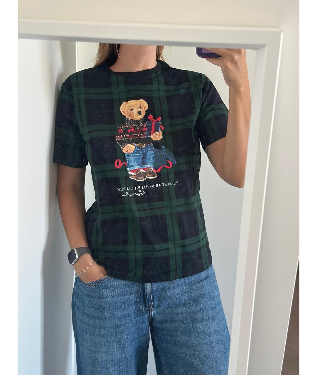 POLO RALPH LAUREN Темно-синяя хлопковая детская футболка, фото 4