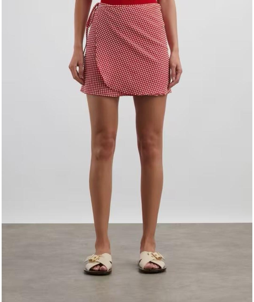 HUNZA G Красная юбка мини, фото 2