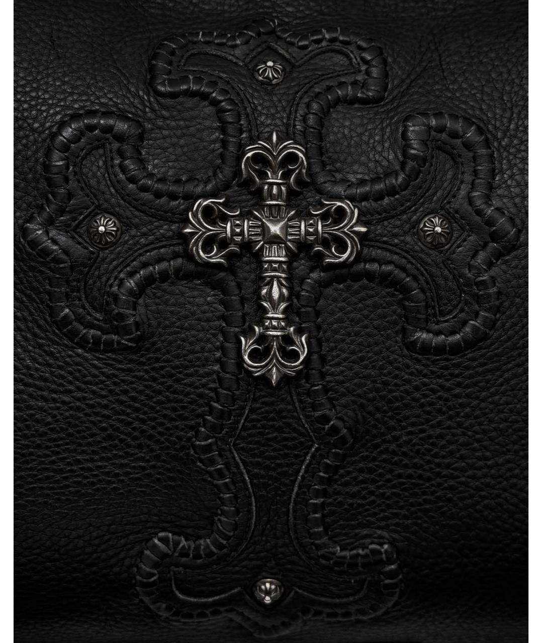 CHROME HEARTS Черная кожаная сумка через плечо, фото 7