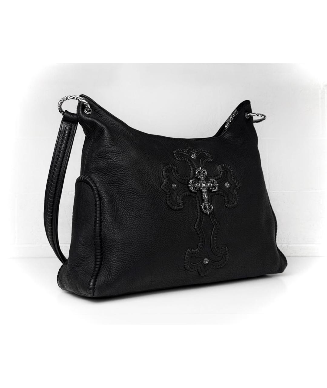CHROME HEARTS Черная кожаная сумка через плечо, фото 2