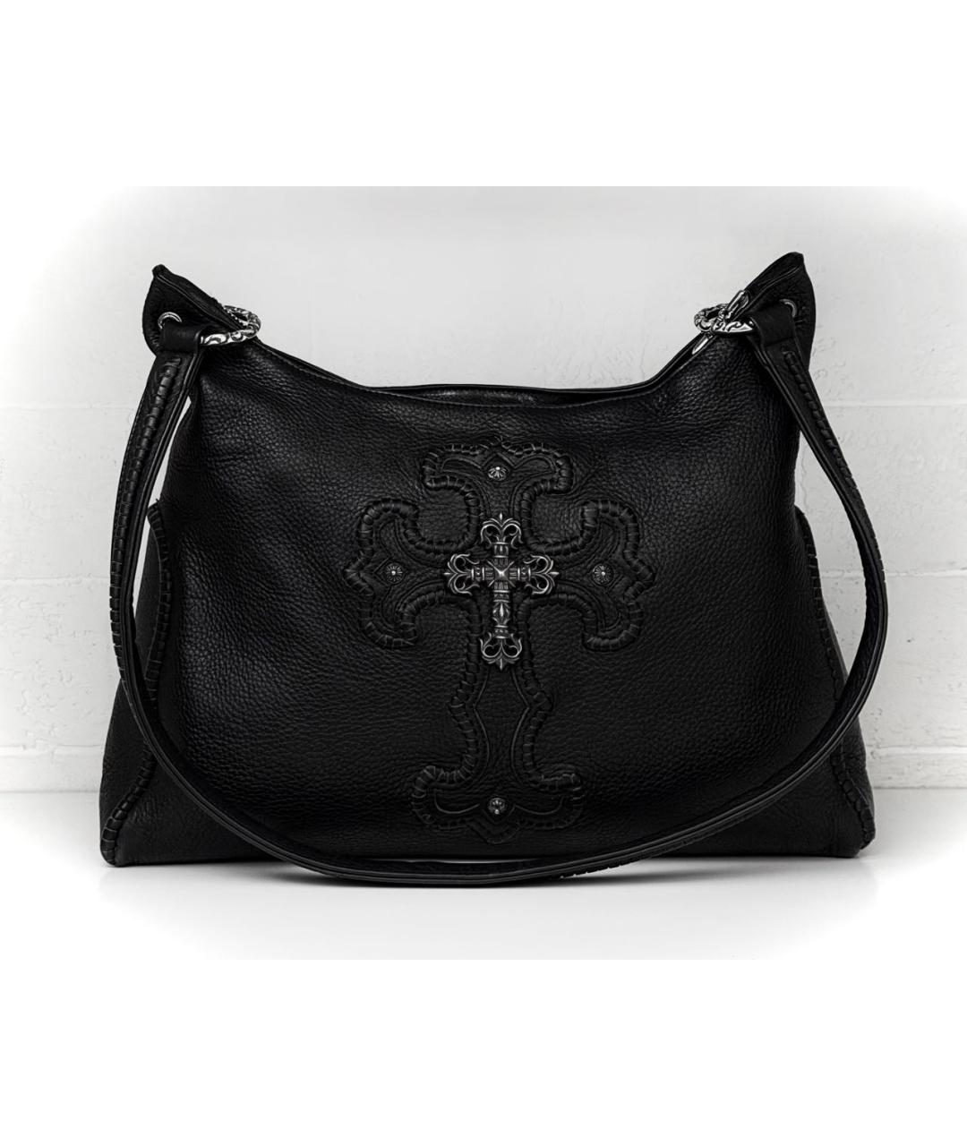 CHROME HEARTS Черная кожаная сумка через плечо, фото 9