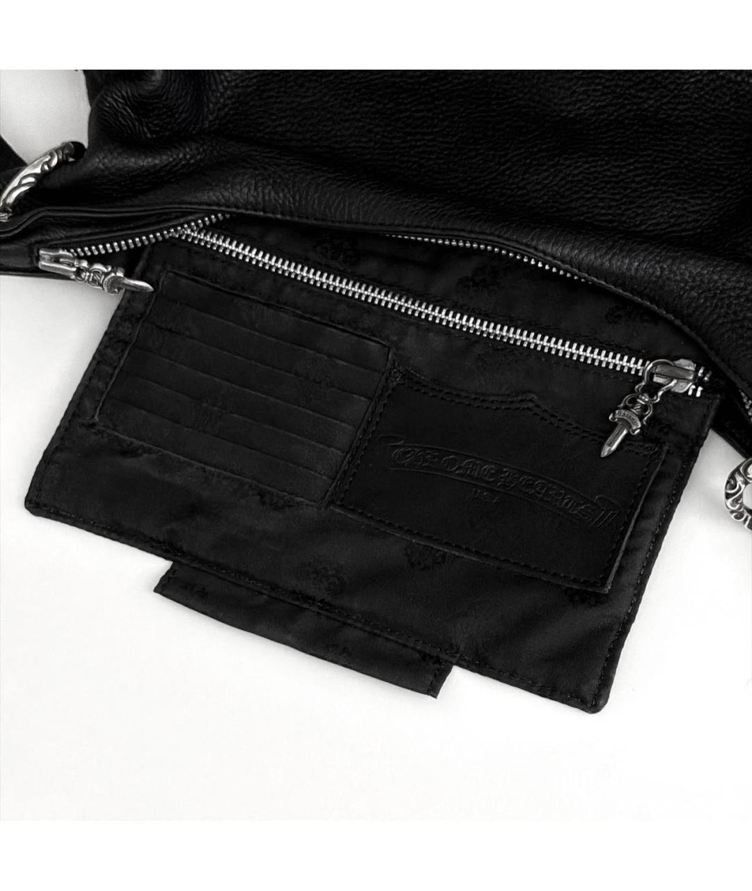 CHROME HEARTS Черная кожаная сумка через плечо, фото 4