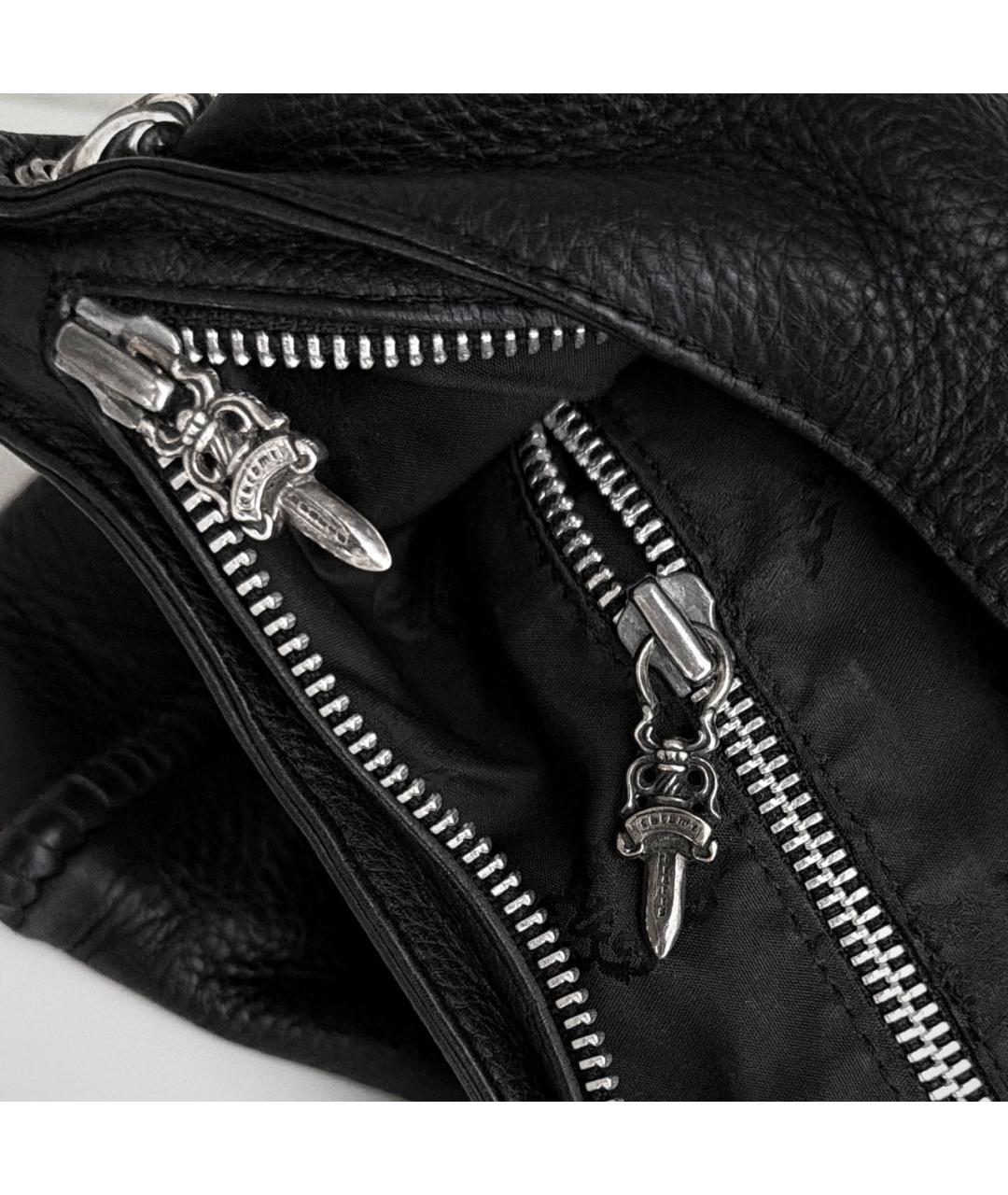 CHROME HEARTS Черная кожаная сумка через плечо, фото 6