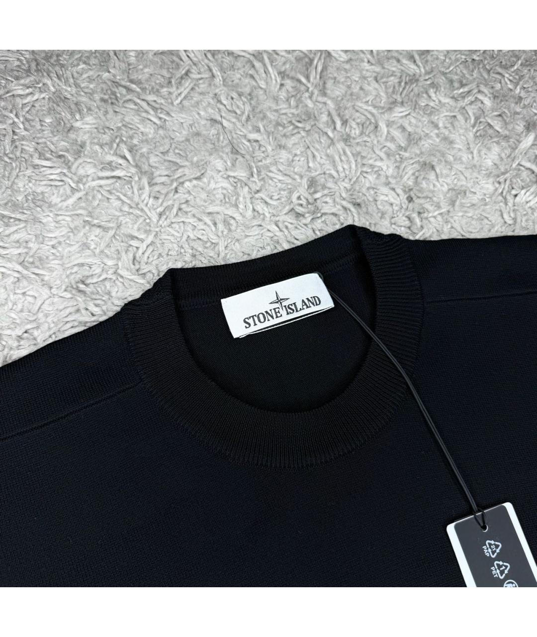 STONE ISLAND Черный шерстяной джемпер / свитер, фото 3