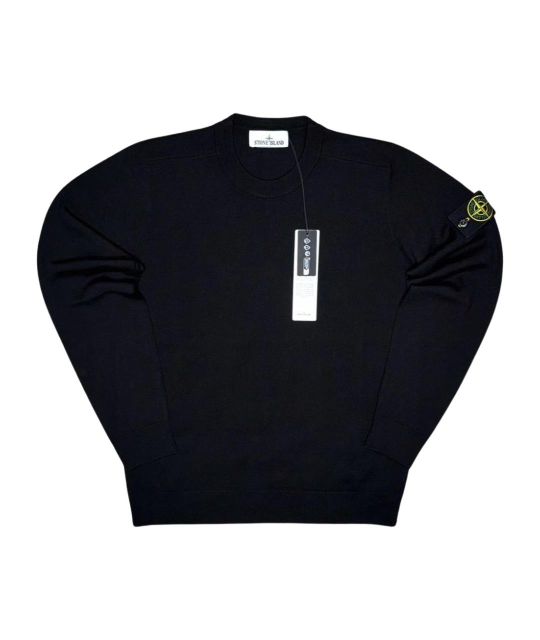 STONE ISLAND Черный шерстяной джемпер / свитер, фото 1