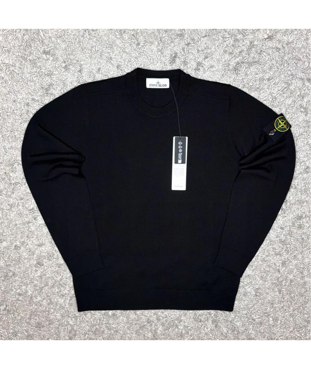 STONE ISLAND Черный шерстяной джемпер / свитер, фото 6