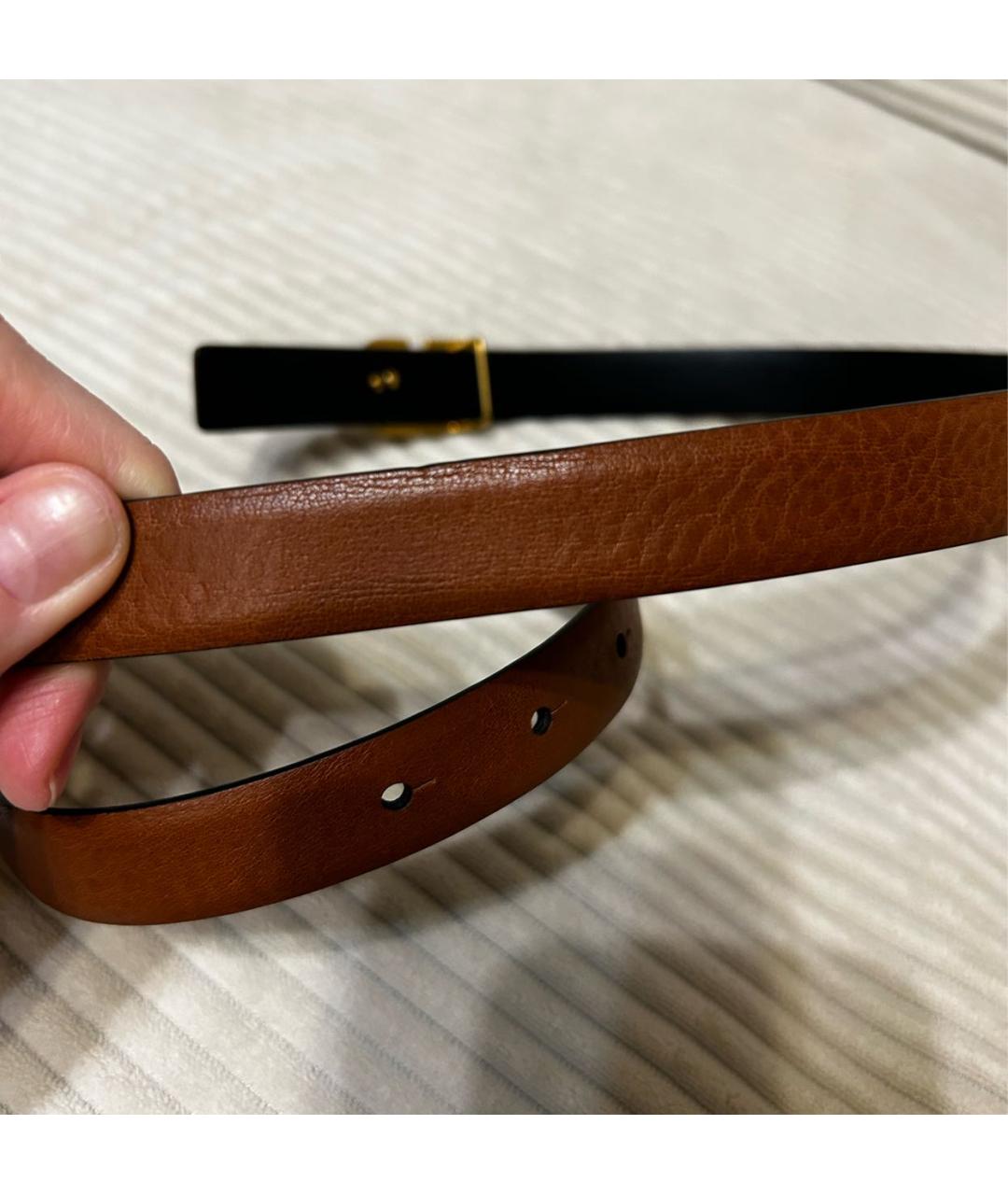 VALENTINO Коричневый кожаный ремень, фото 5