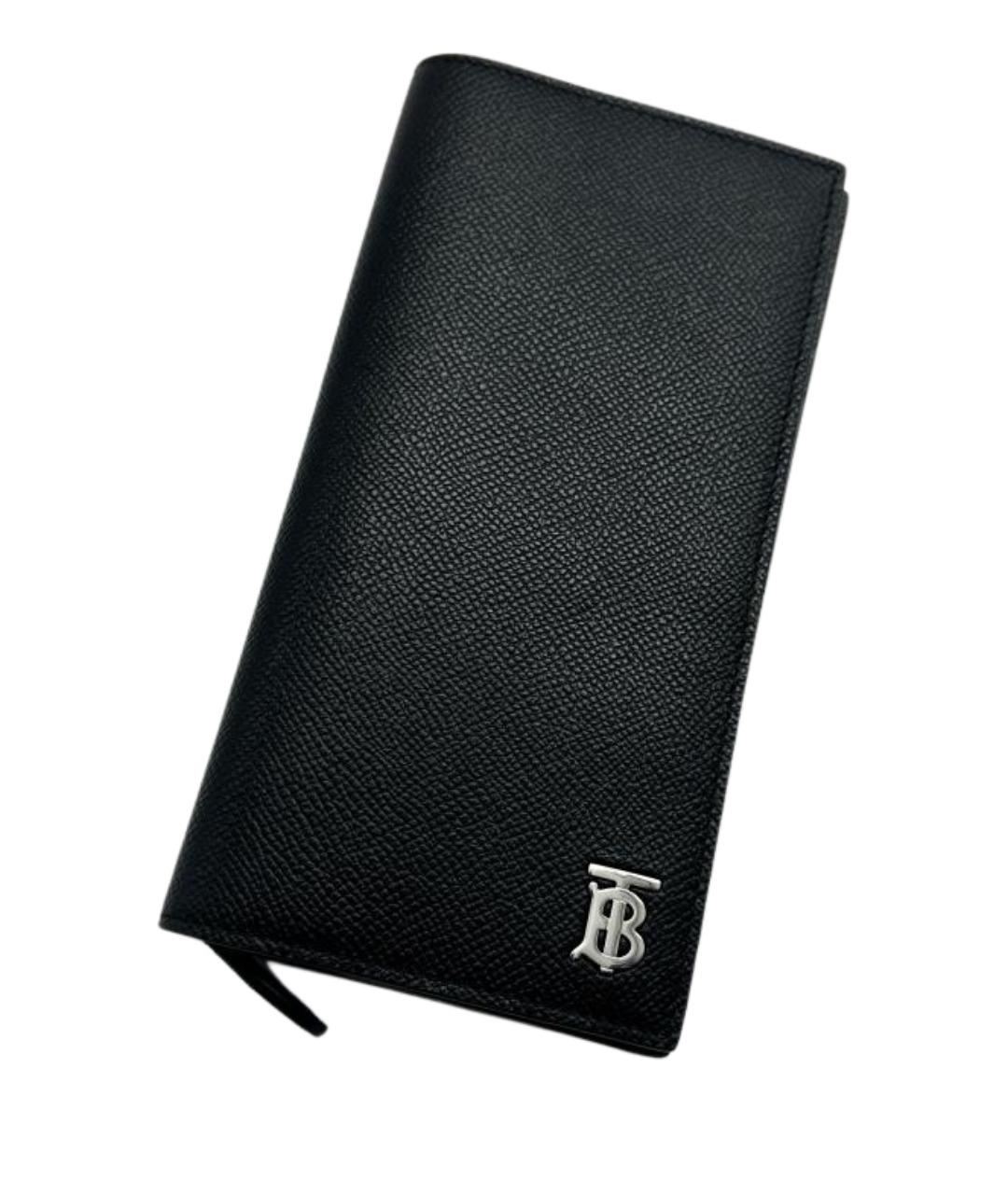 BURBERRY Черный кожаный кошелек, фото 1