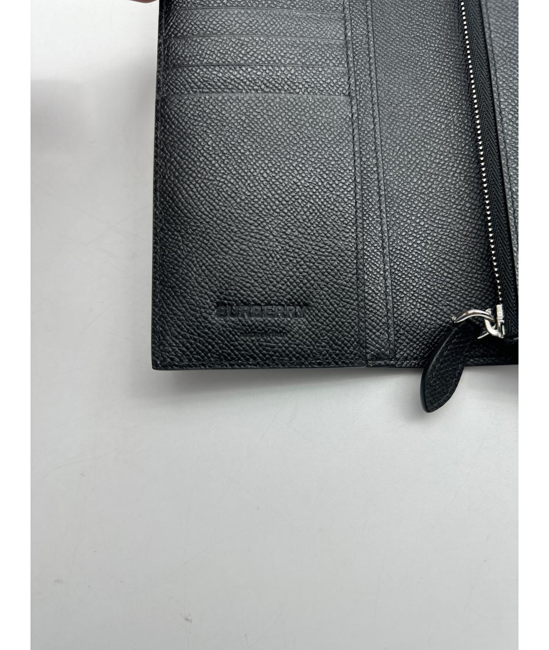 BURBERRY Черный кожаный кошелек, фото 6