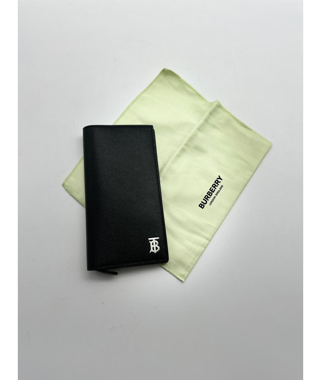 BURBERRY Черный кожаный кошелек, фото 2