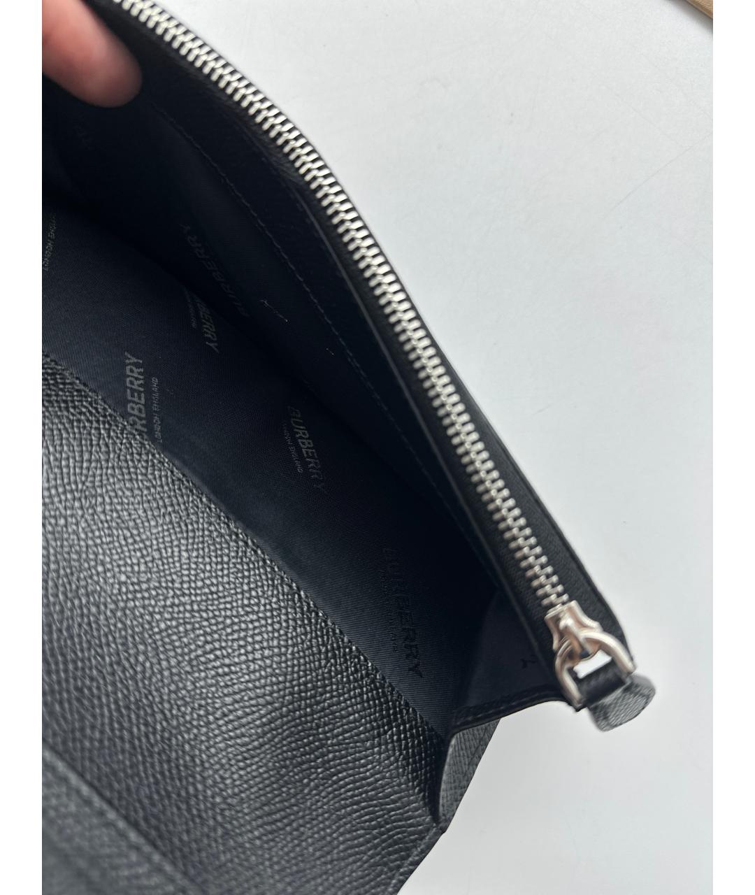 BURBERRY Черный кожаный кошелек, фото 8