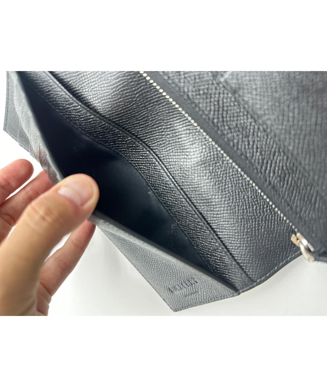 BURBERRY Черный кожаный кошелек, фото 7
