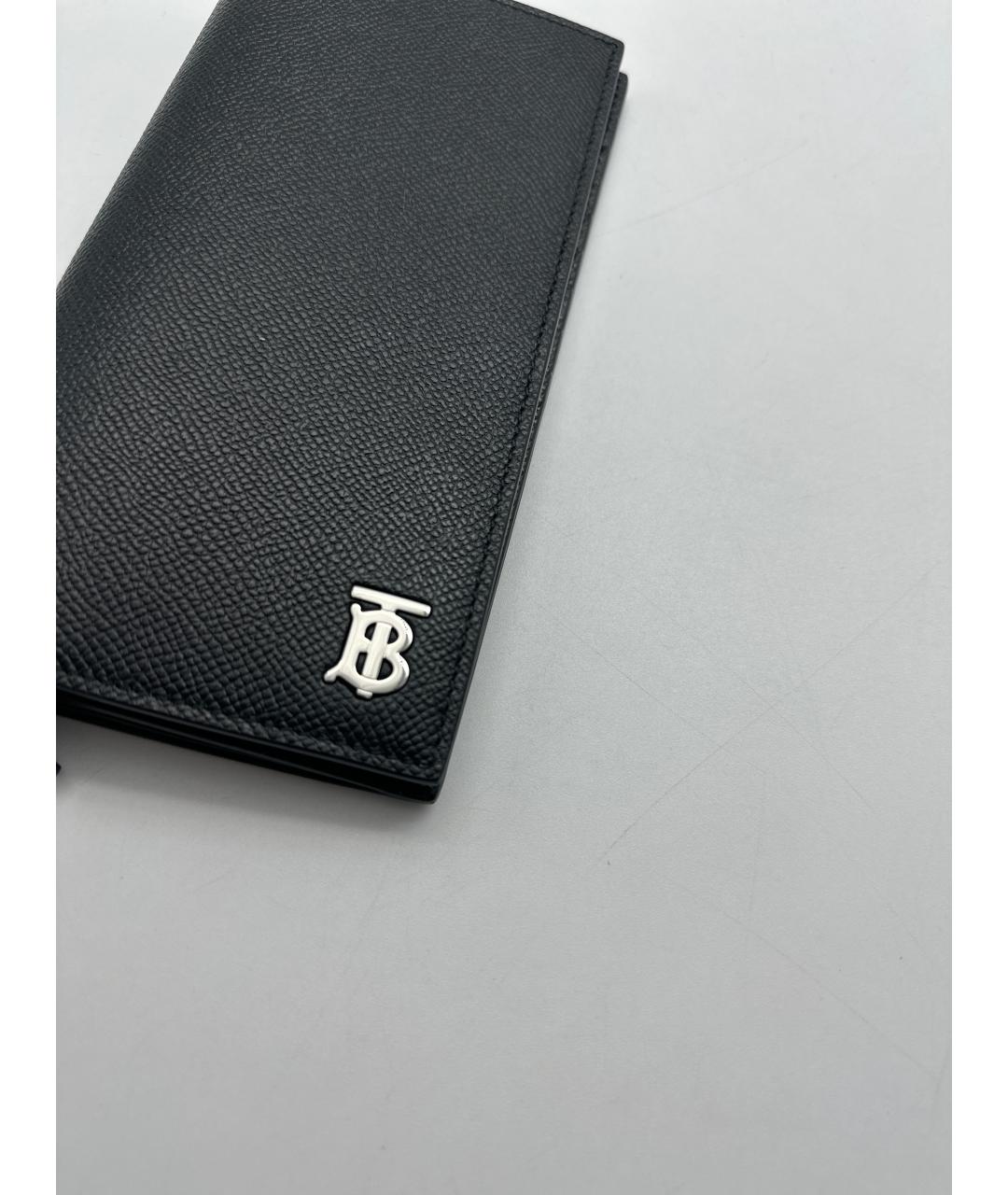 BURBERRY Черный кожаный кошелек, фото 3