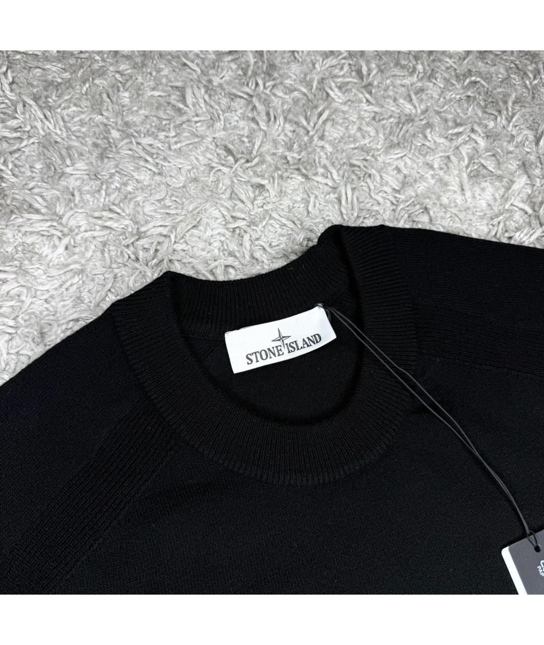 STONE ISLAND Черный шерстяной джемпер / свитер, фото 3