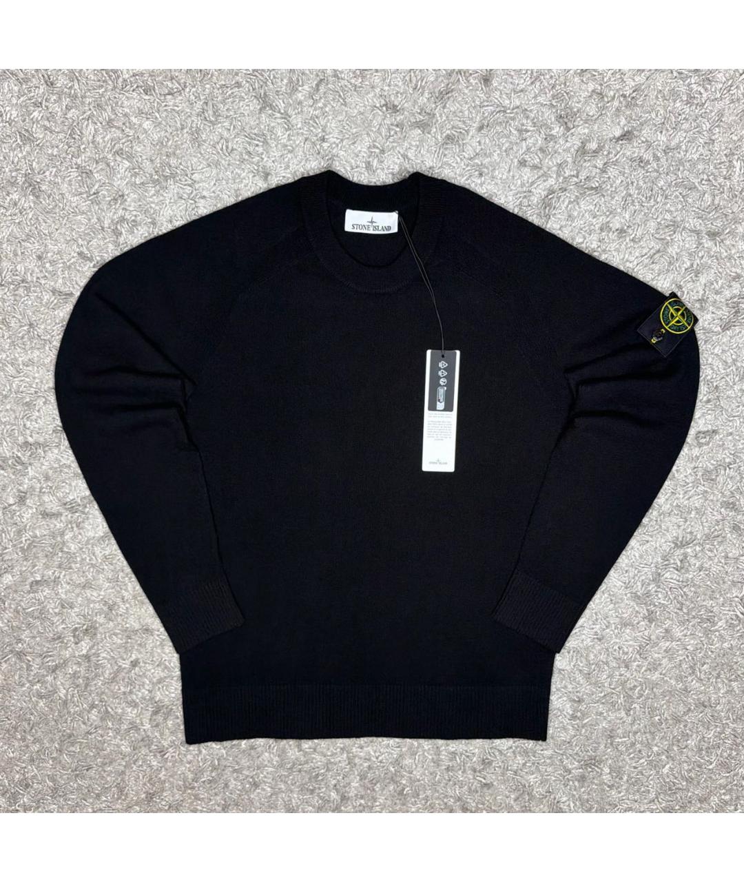 STONE ISLAND Черный шерстяной джемпер / свитер, фото 6