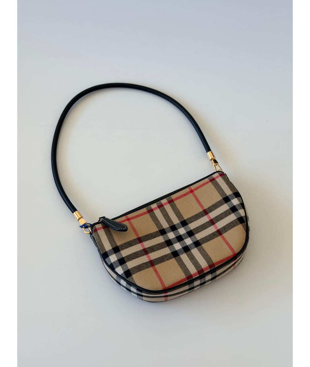 BURBERRY Бежевая тканевая сумка через плечо, фото 6