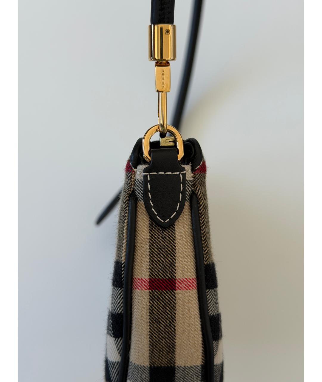 BURBERRY Бежевая тканевая сумка через плечо, фото 4