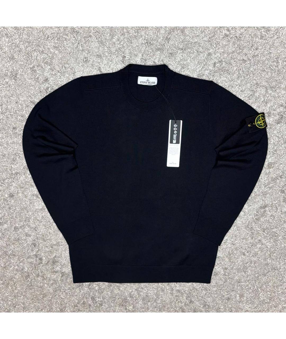 STONE ISLAND Темно-синий шерстяной джемпер / свитер, фото 6