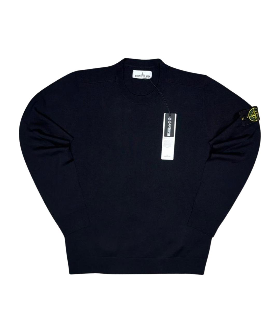 STONE ISLAND Темно-синий шерстяной джемпер / свитер, фото 1