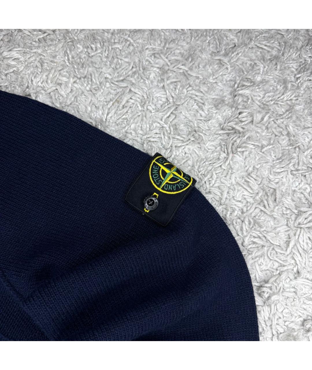 STONE ISLAND Темно-синий шерстяной джемпер / свитер, фото 2