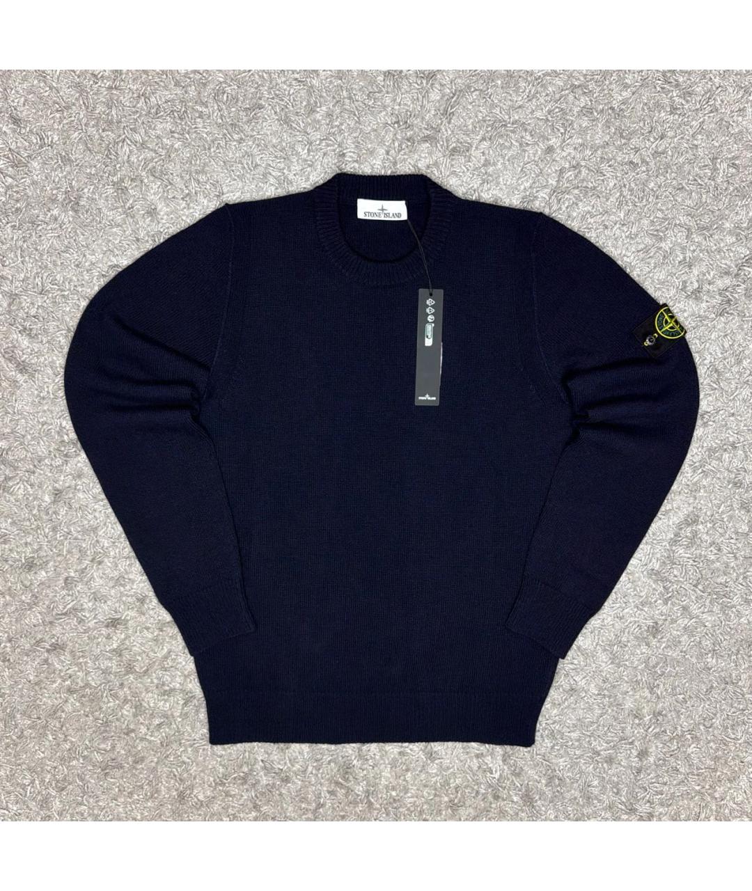 STONE ISLAND Темно-синий шерстяной джемпер / свитер, фото 6